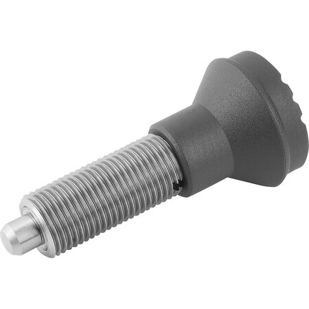 Kipp Indexing Plunger Wo. Groove Size:4 D1=M20X1, 5, Form:G Stainless Steel, Hardened, Comp:Thermoplastic,  K0344.01410